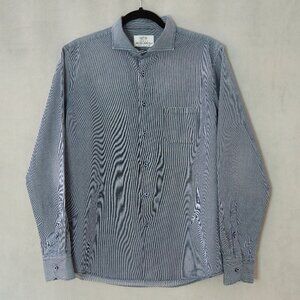 Acquaroli 100% Cotton Striped Dress Shirt | Size 17.5